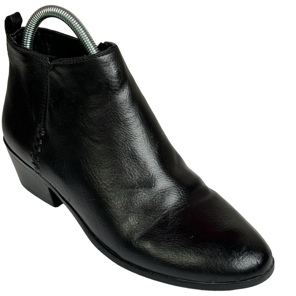Sam & Libby Black Vegan Leather Ankle Boots w/ Side Zip Size 7.5 Great Condition